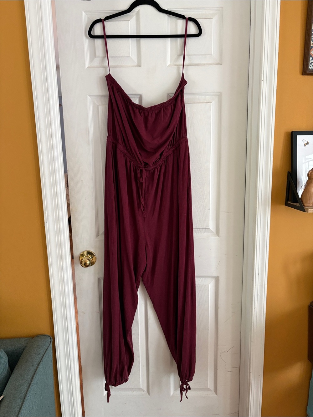 Women’s Burgundy Strapless Jumpsuit